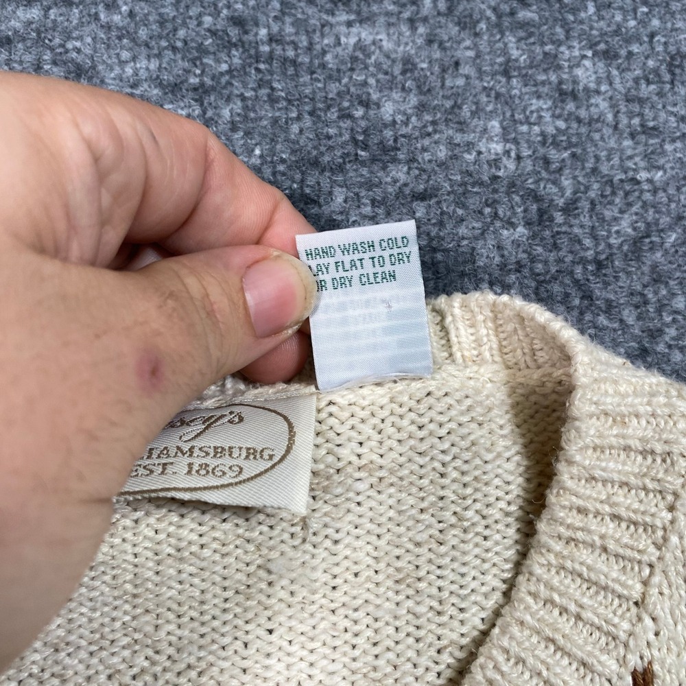 Casey's of Williamsburg Vintage Apple Orchard Knit Cardigan Cream Large L - Picture 7 of 8